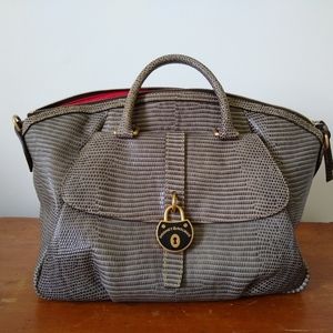 Dooney & Bourke gray leather large satchel
